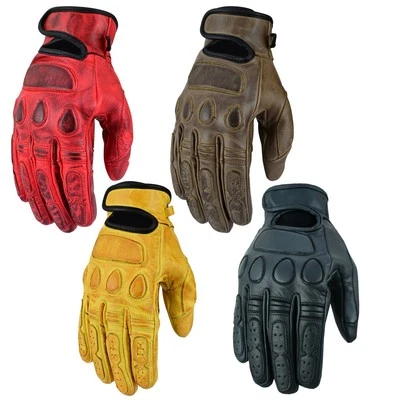 Sommer Motorrad Leder Handschuhe Biker Chopper Retro Custom Motorrad Handschuhe - Bild 1 von 2