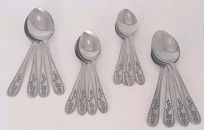 Rogers Niebla Floral Acero Inoxidable 8 Cucharadas Ovaladas 7" Y 8 Cucharaditas 6"  Foto 1 de 4