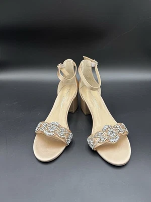 Betsey Johnson 女式 Mel 块跟晚凉鞋,7.5 码 — 第 1/4 张图片