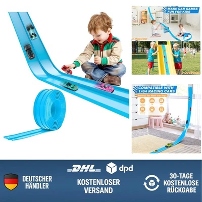 Flexible Autorennbahn 4,5M mit 6 Auto Schwerkraftrennstrecke Spielzeug für Ki... - Bild 1 von 4