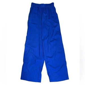 Madewell Leinenhose weites Bein royalblau Gummibund XS - Bild 1 von 8