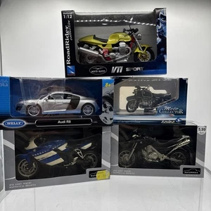 S238 5x Modellauto Konvolut OVP Welly Audi R8 Moto Guzzi V11 Road Rider 1:12 - Bild 1 von 17