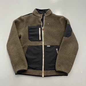 Figs Sherpa Jacket Womens Size S Brown Charcoal On Shift Full Zip Scrub Sweater - Picture 1 of 11