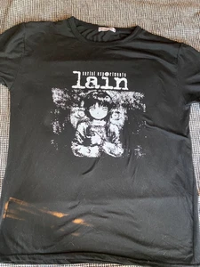 Lain Serial Experiments Anime Manga T-Shirt Schwarz Poly Shirt Gr. L - Bild 1 von 3