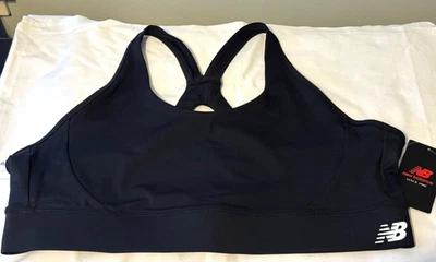 NEW BALANCE Wicking-RacerBack TECH TRAINING SPORTS BRA -Black- Size 2XL -WB21468 - Image 1 of 4