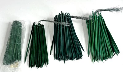 New Professional Floral Stem Supports 4 Bunches 2S 2L Wired Green Wood Picks 6" - Image 1 of 4