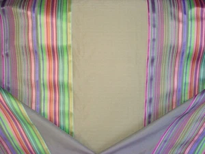 16-5/8Y Mulberry FD507 Samba Silver Rainbow Ribbon Silk Stripe Upholstery Fabric - Picture 1 of 4