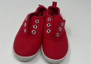 Zoog Toddler Slip On Red Canvas Shoes (Size 6) Unisex (Used-Very Good) - Picture 1 of 2