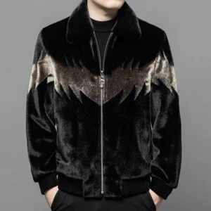 Winter Mink Men's Lapel Fur Jacket Casual Fashion Gold Mink Short Coat Outwear - Picture 1 of 23