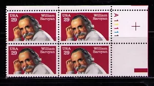 US USA Sc# 2538 MNH FVF PL# BLOCK William Saroyan Writer Author - Picture 1 of 1