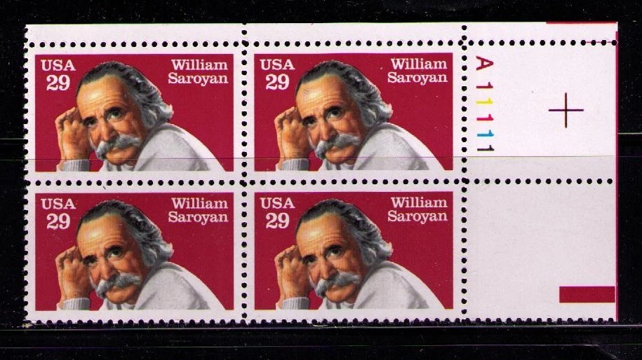 US USA Sc# 2538 MNH FVF PL# BLOCK William Saroyan Writer Author - Image 1 of 1