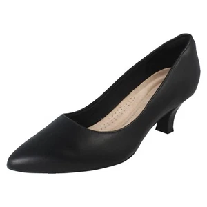 Damen Clarks Leather Smart Pumps Kepley Wein - Picture 1 of 10