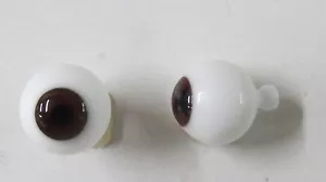 Yeux poupée ancienne Marron 18mm Brown mouth blown eyes for antique doll - Bild 1 von 2