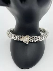Brazalete LAGOS Caviar KSL Plata de Ley Oro 18K 9mm Pirámide DIAMANTE - Imagen 1 de 7