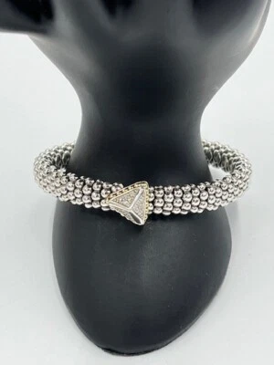 LAGOS икры KSL из чистого серебра 18K золото 9 мм пирамида бриллиант браслет - Изображение 1 из 4