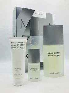 L' Eau D' Issey Miyake Men 3pc Set Cologne Spray 4.2 oz And .5 oz Shower Gel 2.5 - Picture 1 of 5
