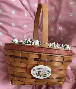 Cesta de Pascua Longaberger 1995 forro y protector y encanto - Imagen 1 de 14