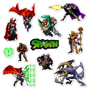 Spawn Stickers Todd McFarlane Super Nintendo SNES Pixel Art 11 Sticker Pack - Picture 1 of 2