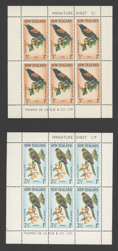 New Zealand 1962 Birds Mini sheets Scott #B63a & B64a MH - Image 1 of 1
