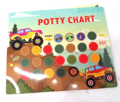 Подгузники ребенка ясельного возраста мальчика горшок обучение диаграмма автомобилей Monster грузовики. НОВЫЙ - Изображение 1 из 3