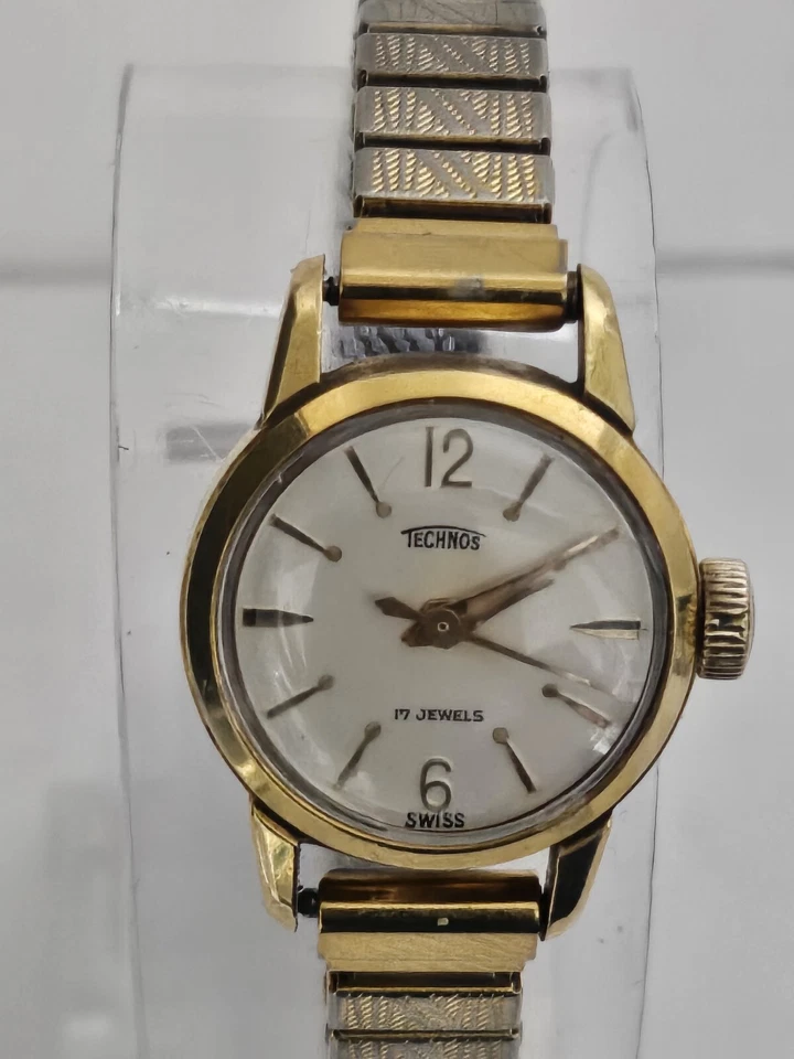 Vintage Technos Ladies Swiss 17 Jewels Manual Wind Incabloc Antimagnetic Runs - Image 1 of 4