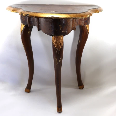 1760s Antique Swedish/German Baroque Painted Pine and Gold Gilt Console Table Cover