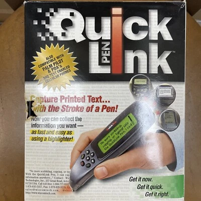 Pluma WizCom QuickLink 1999 escáner portátil súper pluma nueva sellada  Foto 1 de 3