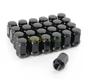 23pc 1/2" Bulge Black Lug Nuts - Acorn Conical Seat - For Jeep with Spare wheel - Picture 1 of 4