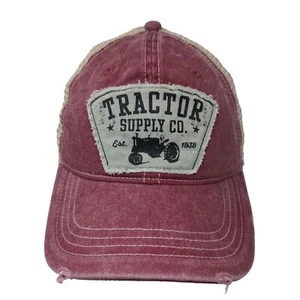 Tractor Supply Co Men's Snapback Mesh Back Hat Pink Red OSFM Distressed - Picture 1 of 7