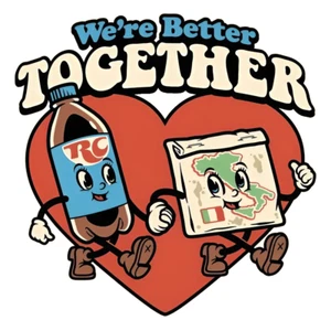 0069 Better Together Pegatina, Impermeable, Laminado, Pizza, RC Cola, Chicago - Imagen 1 de 2