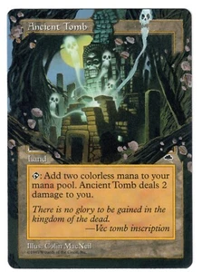 Ancient Tomb Altered Full Art MTG Hand Painted Front World Championship Back - Picture 1 of 1