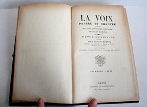 LA VOIX, PARLEE & CHANTEE ANATOMIE PHYSIOLOGIE PATHOLOGIE HYGIENE EDUCATION 1899 - Picture 1 of 6