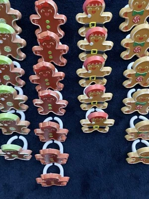 Christmas Cupcake Topper Rings Gingerbread Men 24 pc Cake Decoration Holiday - Image 1 of 4