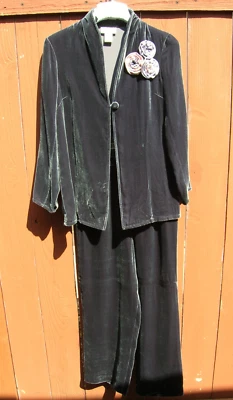 Traje De Colección Neiman Marcus Etiqueta Exclusiva Terciopelo Seda Talla Pequeña XS Foto 1 de 4