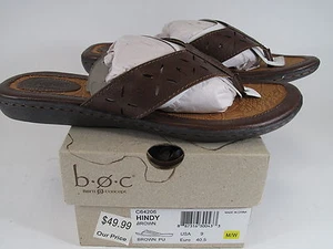 BORN Original Concept Women's HINDY Brown PU Flip Flop Sandal US 9 M/W #C64206 - Picture 1 of 3