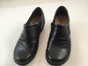 Mocasín sin cordones Clark’s Channing Kim para mujer, nuevo talla 7 negro ancho medio - Imagen 1 de 10