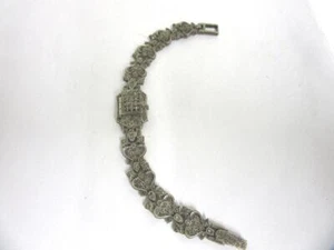 Precioso color plata Pulsera marcasitas y reloj OM2563 - Imagen 1 de 3