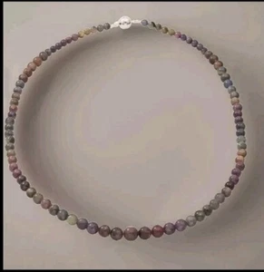Genuine 140 Ctw Multi Colored Sapphire Bead Princess Necklace In Sterling Silver - Picture 1 of 4