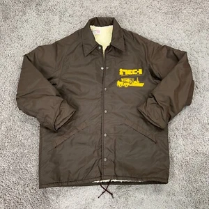 Vintage King Louie Jacket Mens Medium Pro Fit Brown Sherpa Coach Coat Grandpa - Picture 1 of 10