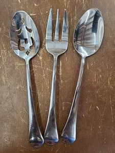 Towle The Palm 3 Piece Set Stainless Steel Serving Fork Spoon Pierced Spoon - Picture 1 of 4