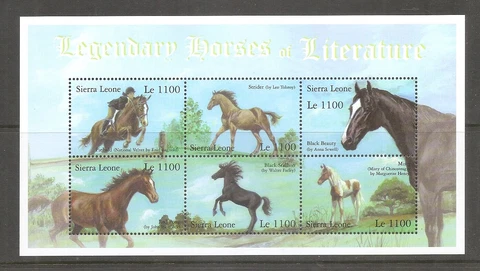 Sierra Leone SC # 2478 Legendary Horses Of Literature . Miniature Sheet. MNH Cover