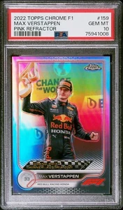 Topps Chrome F1 Max Verstappen 2022 PSA 10 Pink Refractor 159 - Imagen 1 de 4