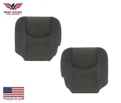 Cubiertas de asiento inferiores de tela gris oscuro para conductor y pasajero Chevy Avalanche 2003 2004 Foto 1 de 4