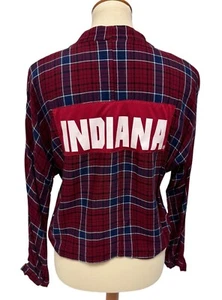 Girls Krazy Junior Flannel IU shirt V neck long sleeve size M - Picture 1 of 11