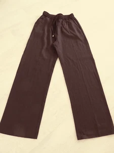 ZARA SCHWARZE LEINENMISCHUNG HOSE - GRÖSSE M - NEU MIT ETIKETT - Bild 1 von 3