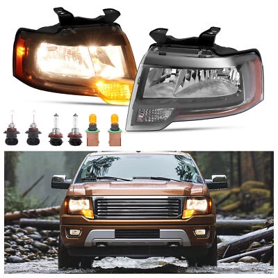 For 2015-2017 Ford Expedition Halogen Headlight w/Bulb Reflector Left+Right Pair - Image 1 of 4
