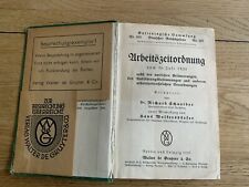 Guttentag‘sche  Sammlung Deutscher Reichsgesetze Arbeitszeitordnung 1937