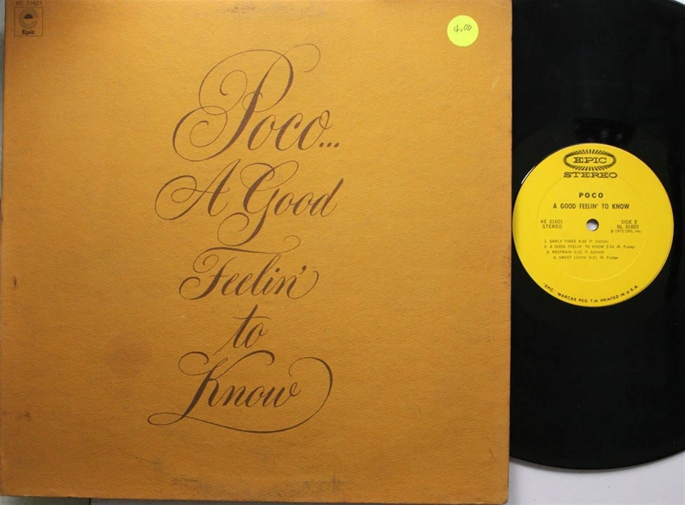 Rock Lp Poco A Good Feelin' To Know On Epic - Image 1 of 1