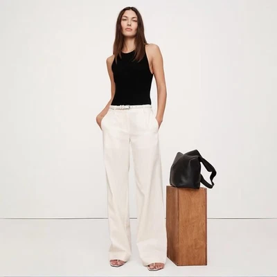 Pantalón de pierna ancha Banana Republic The Everyday para mujer L marfil vainilla helado $120 Foto 1 de 4