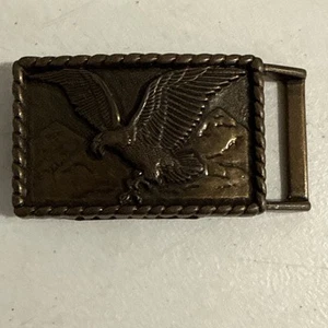 Vintage massive Messing American Eagle Gürtelschnalle für 1,5" Gürtel 3,75" x2" PATRIOTISCH - Bild 1 von 8